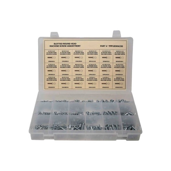 Machine Screw Assortment, Steel, Zinc Plated Finish